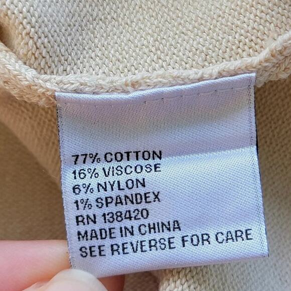 Per Se by Carlisle Sleeveless Blouse Beige Black Crochet Trim Women Size M - Picture 10 of 12